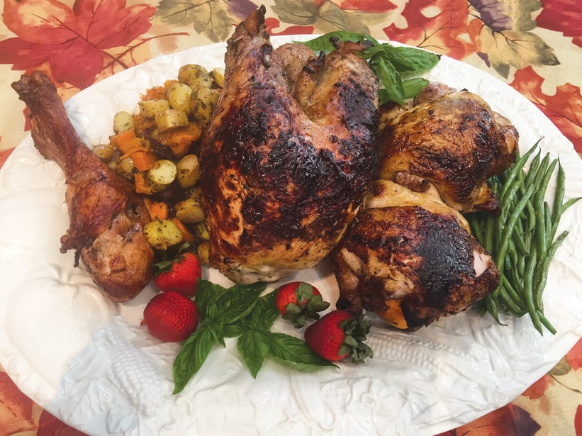 Spinning to Thanksgiving: Rotisserie Cornish Hens & a Turkey