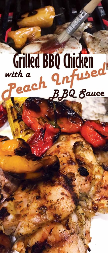 Grilled BBQ Chicken with a Peach Infused Healthy BBQ Sauce