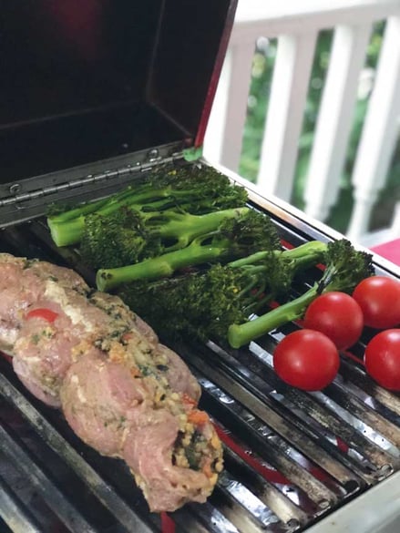 Garden to Grill: Swiss Chard Stuffed Grilled Pork Tenderloin